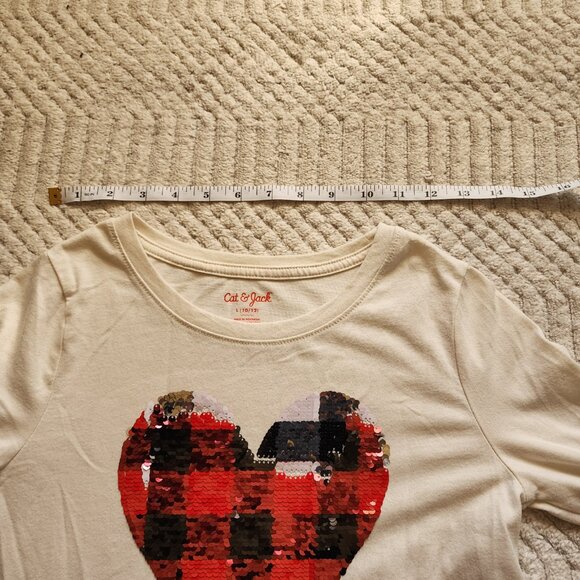 Cat & Jack Girls’ Sequin Heart Long Sleeve Top – Size L (10/12) - Picture 12 of 15